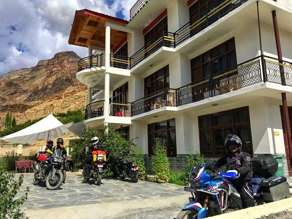 Group of bikers staying at Tow Dhey Himalaya, Tabo